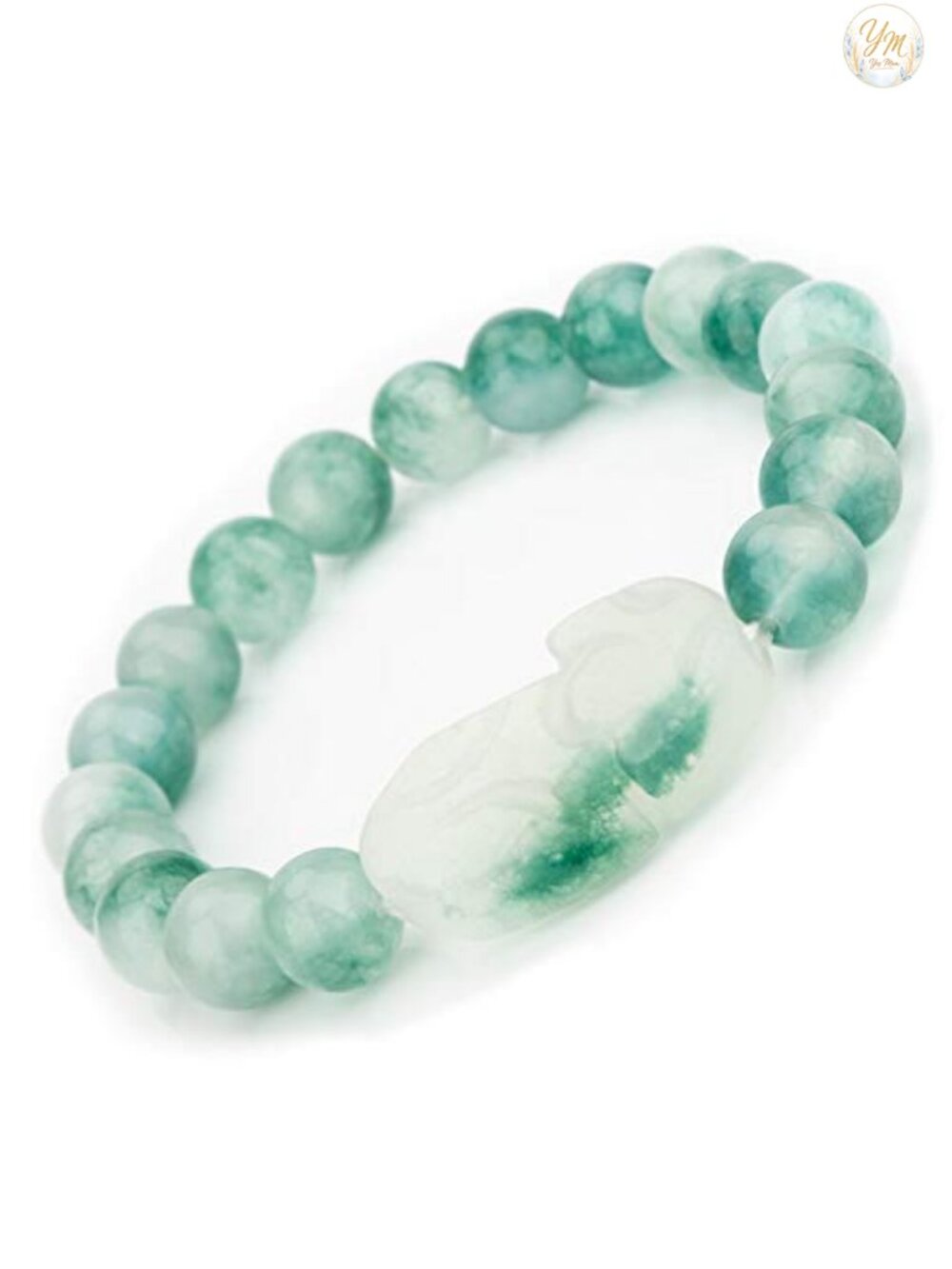 Handmade Natural Jade Bracelet Gold Plated Pi Xiu Lucky Charm Feng Shui Wealth